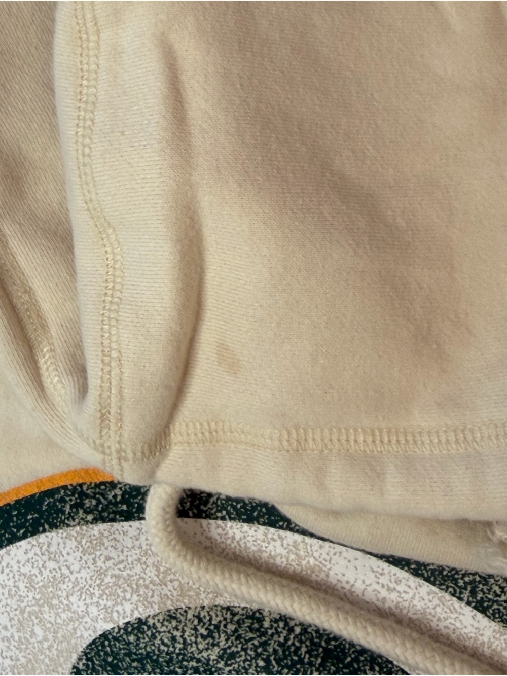 47 Brand Green Bay Packers Hoodie Cream Distressed Logo NFL Medium - Picture 6 of 9
